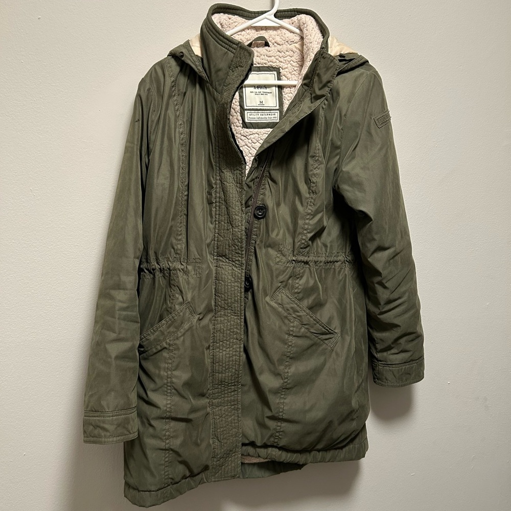 Olive Green Abercrombie & Fitch Winter Jacket M